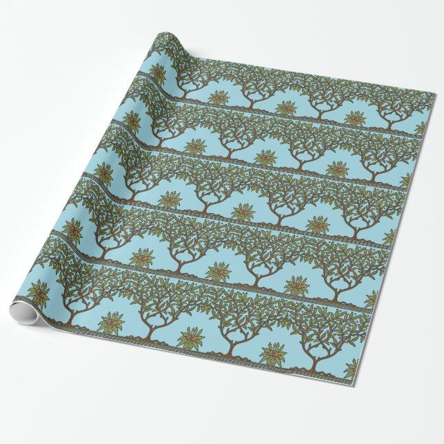 Presente Papel de Parede Friso Floral de William Morris (Desenrolado)