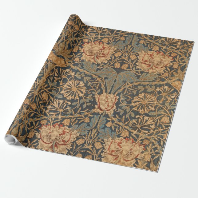 Presente Papel de parede rico William Morris Honeysuckle (Desenrolado)