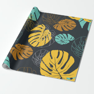 Presente papel de parede, sem costura, de folhas tropicais