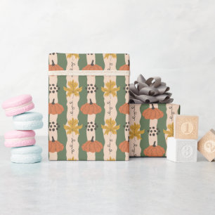 Presente Papel de Pumpkin Desenhado à Mão e Rolha de Papel