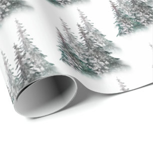 Presente Papel de Quebra de Árvores de Natal em Água Ver