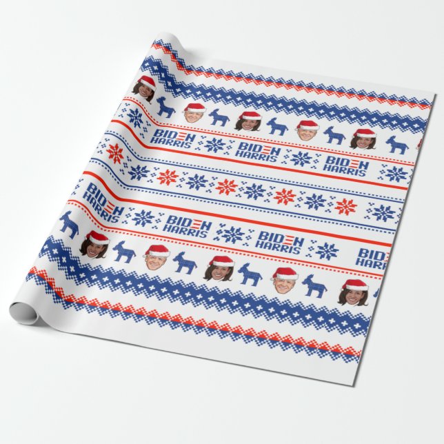 Presente Papel De Quebra De Feriado De Biden Harris (Desenrolado)
