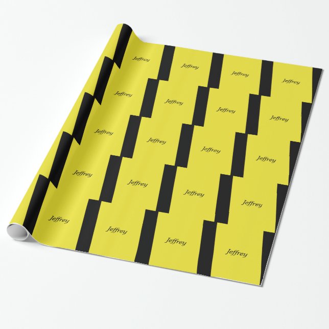 Presente Papel de quebra de papel amarelo e preto personali (Desenrolado)