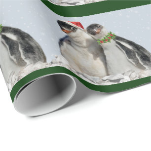 Presente Papel de Quebra de Pinguins do Partido - Natal