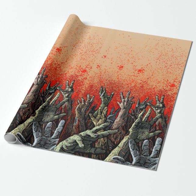 Presente Papel de Quebrar Mãos Zombie (Desenrolado)