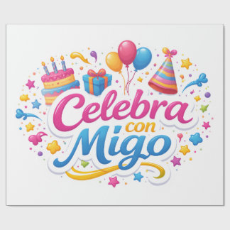 Presente Papel de Regalo con Diseño “Celebra Conmigo” | Env