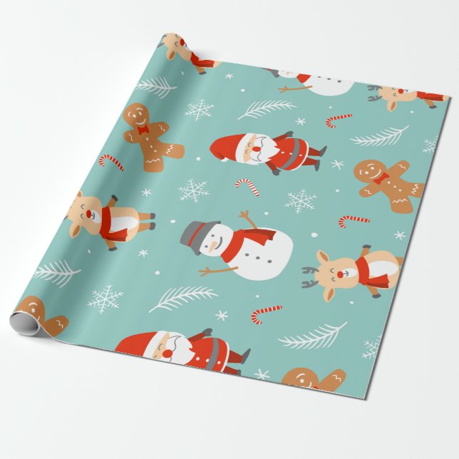 Presente Papel de regalo con motivos navideños (Desenrolado)