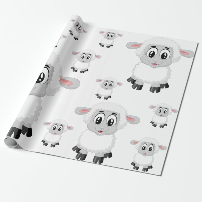 Presente papel de regalo con ovejas (Desenrolado)