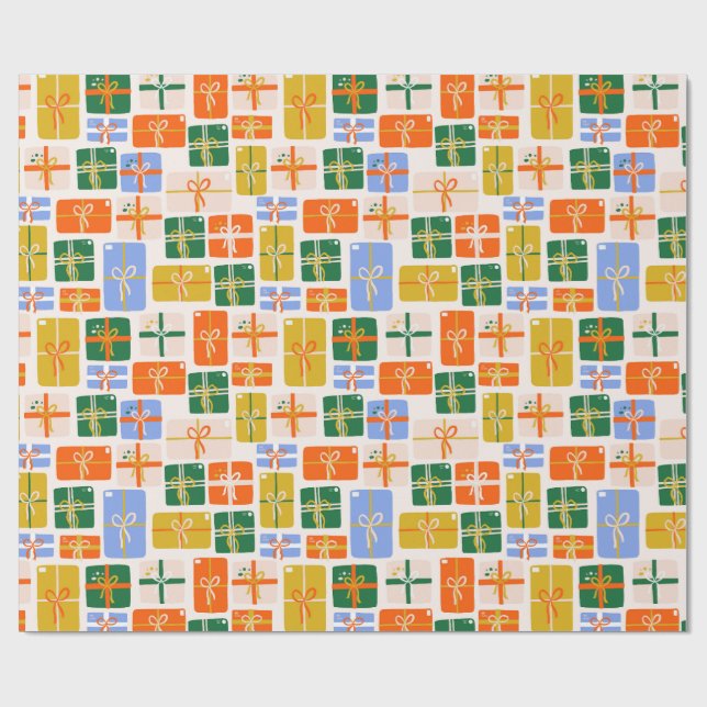 Presente Papel de regalo navideño con estampado de regalito (Aberto)