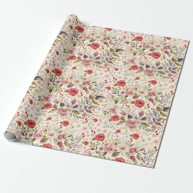 Presente Papel de revestimento de padrão floral (Desenrolado)