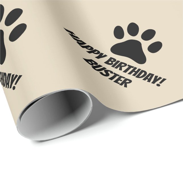 Presente Papel de revestimento de pata com nome para animai (Ponta do rolo)