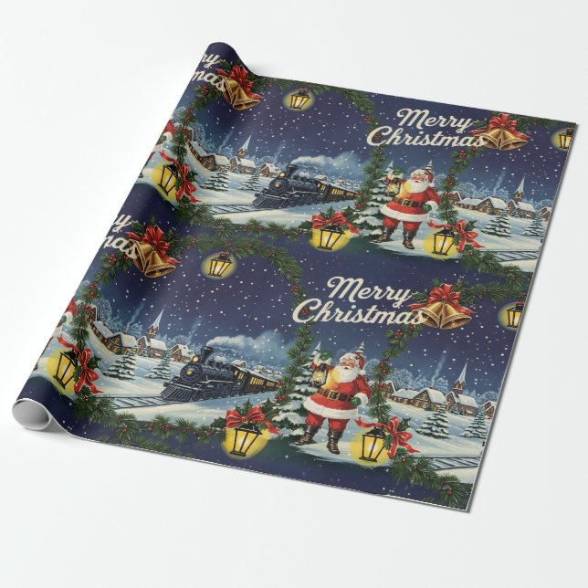 Presente Papel de trava retrorreflector Papai noel Snowy Ex (Desenrolado)