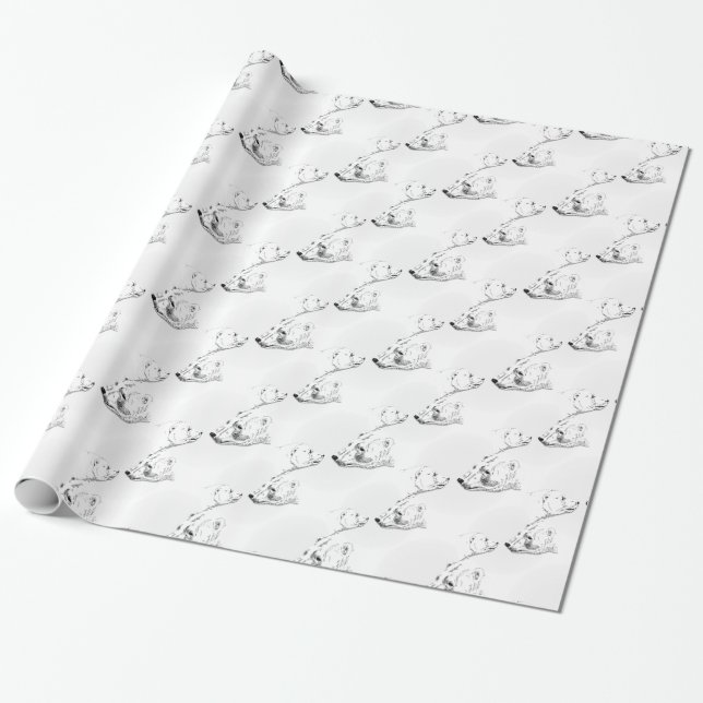 Presente Papel do Natal do urso do papel de envolvimento do (Desenrolado)
