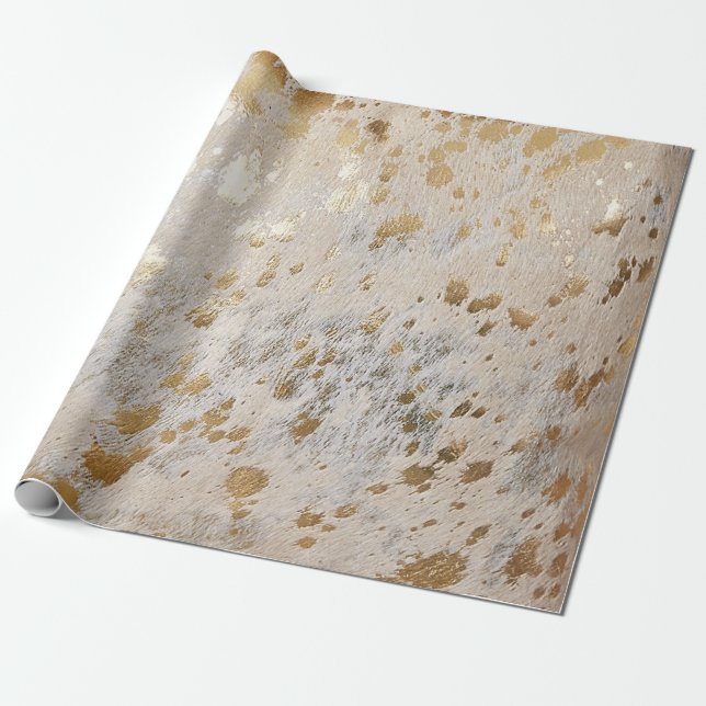 Presente Papel Dourado de invólucro metálico Impressão de d (Desenrolado)