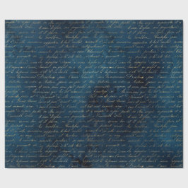 Presente Papel Dourado de moldagem de script Teal Gothic