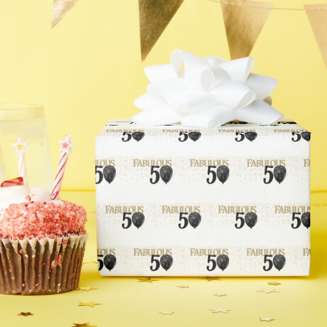 Presente Papel Dourado de vidro preto e fabuloso (Festa de aniversário)