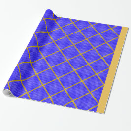Presente Papel Dourado e azul de enrolamento
