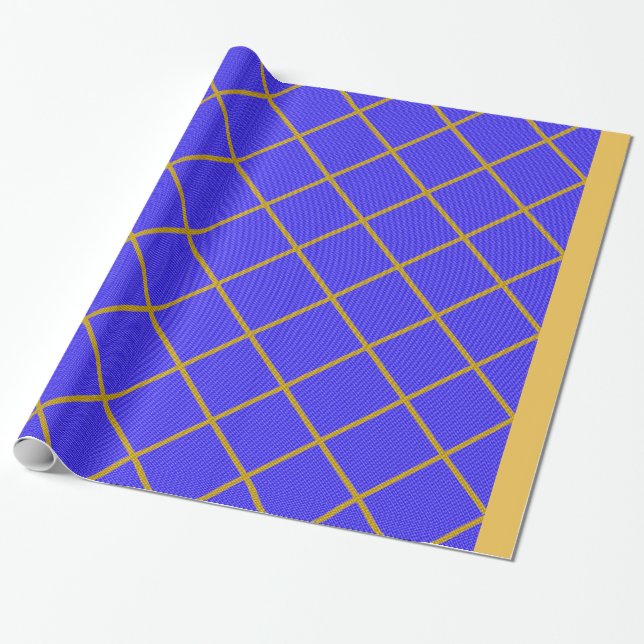 Presente Papel Dourado e azul de enrolamento (Desenrolado)