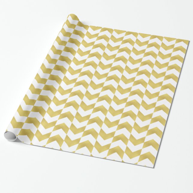 Presente Papel Dourado e branco de enfardamento do estropo  (Desenrolado)