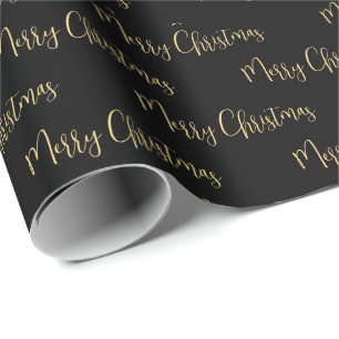 Presente Papel Dourado Elegante de molho de Natal Feliz