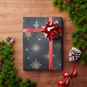 Presente Papel Dourado esfregando flocos de neve elegante