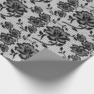 Presente Papel Elegante de enrolamento em preto e branco