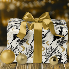 Presente Papel Elegante de Envolvimento para o Natal Feliz