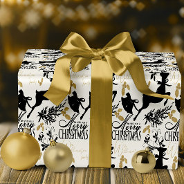 Presente Papel Elegante de Envolvimento para o Natal Feliz