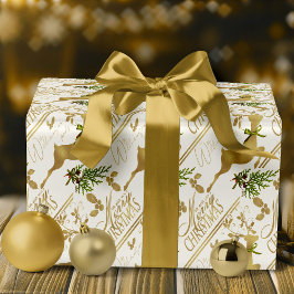 Presente Papel Elegante de Envolvimento para o Natal Feliz