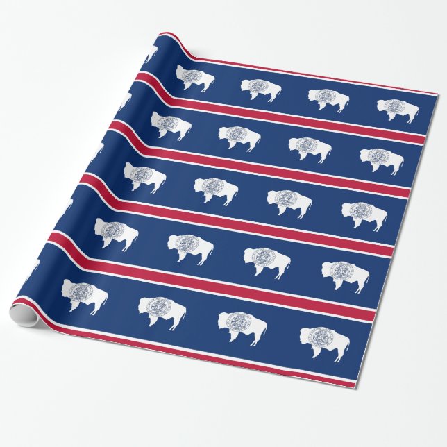 Presente Papel embrulhado com bandeira de Wyoming (Desenrolado)