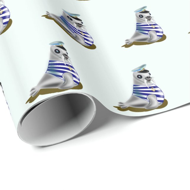 Presente Papel embrulhado com marinheiro de vedação - Diver (Ponta do rolo)