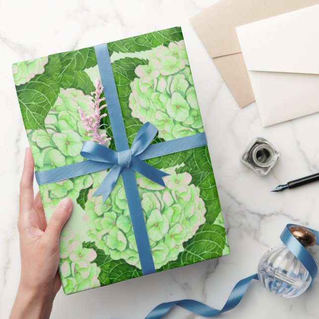 Presente Papel embrulhante de padrão aquoso Hydrangea (Presentear)