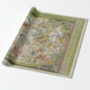 Presente Papel embrulho de constelação de vindima