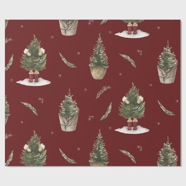 Presente Papel Enrolador Engraçado da Árvore de Natal (Aberto)