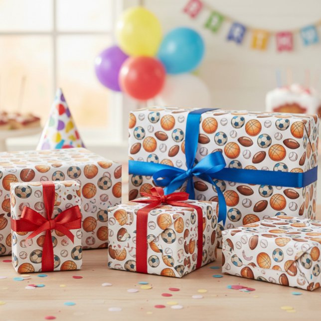 Presente Papel Esportivo de Quebra de Esportes - Basquete,  (Criador carregado)