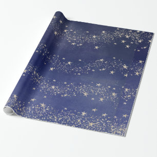 Presente Papel estrelado azul da meia-noite do papel de