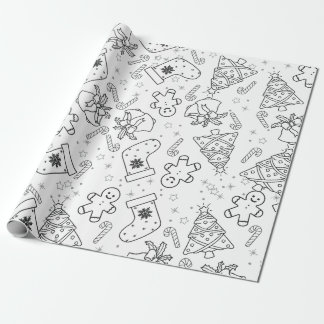 Presente Papel Festivo De Enrolamento De Coloração De Natal