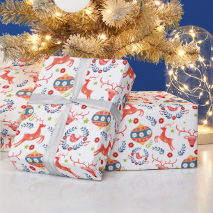 Presente Papel Festivo Nórdico de Moldagem de Natal