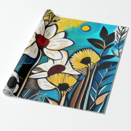 Presente Papel Floral de Enrolamento