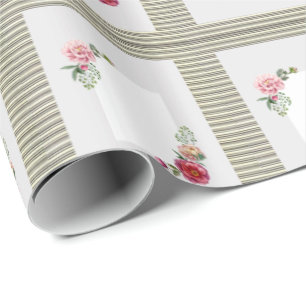 Presente Papel Floral de Enrolamento brilhante