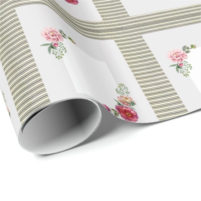 Presente Papel Floral de Enrolamento brilhante (Ponta do rolo)