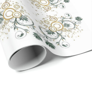 Presente Papel Floral de Enrolamento brilhante