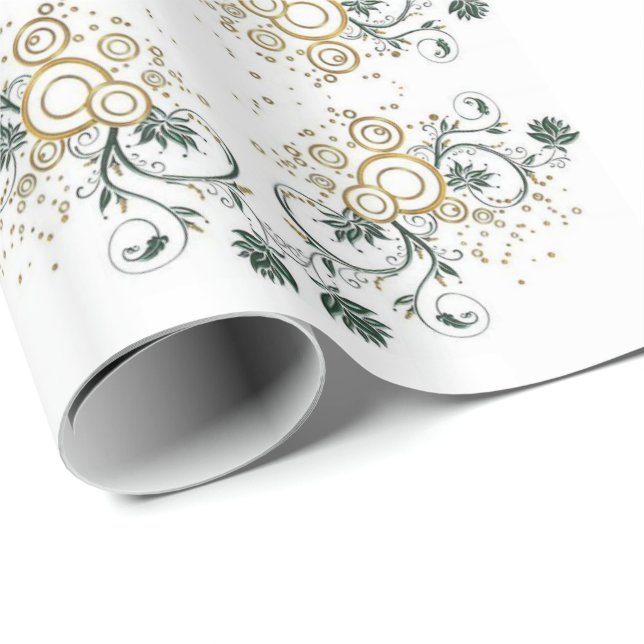 Presente Papel Floral de Enrolamento brilhante (Ponta do rolo)
