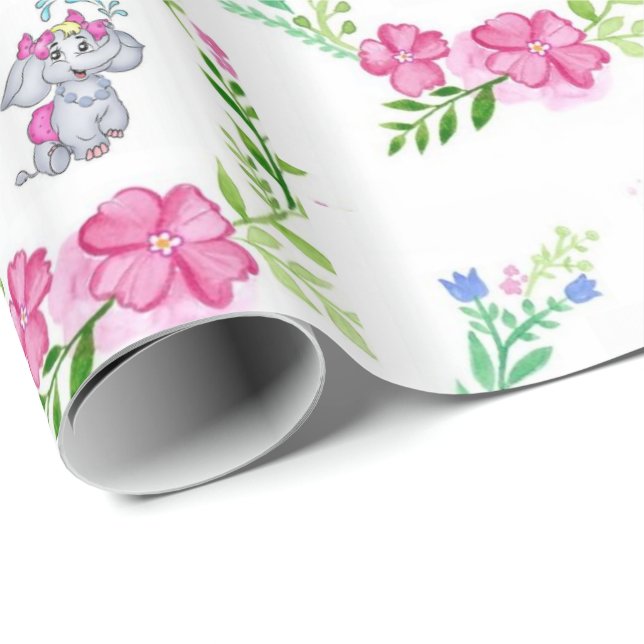Presente Papel Floral de Enrolamento Brilhante (Ponta do rolo)