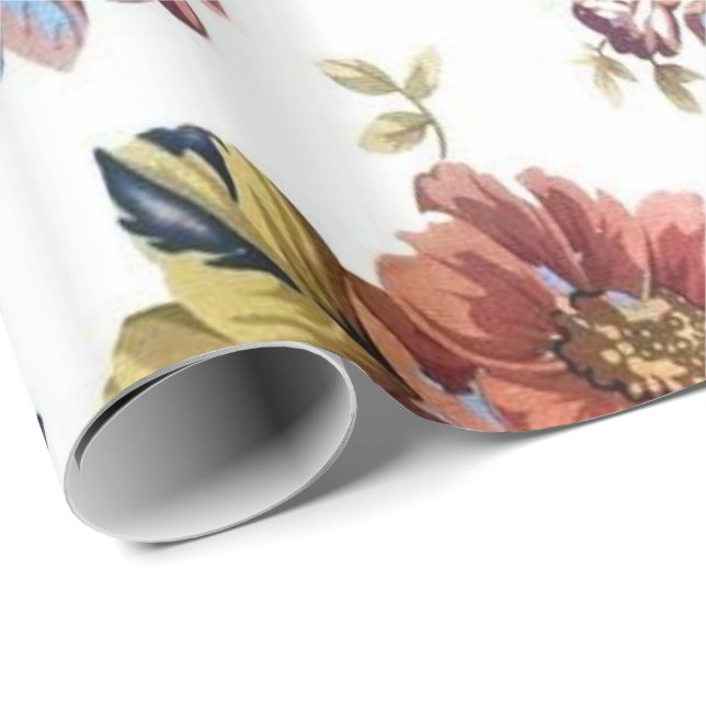 Presente Papel Floral de Enrolamento brilhante (Ponta do rolo)