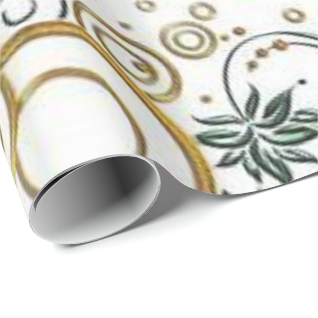 Presente Papel Floral de Enrolamento brilhante (Ponta do rolo)