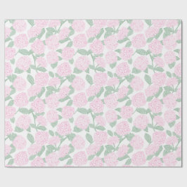 Presente Papel Floral de Hortênsia Rosa e Verde