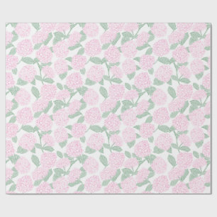 Presente Papel Floral de Hortênsia Rosa e Verde