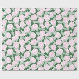 Presente Papel Floral de Hortênsias Rosa e Verde