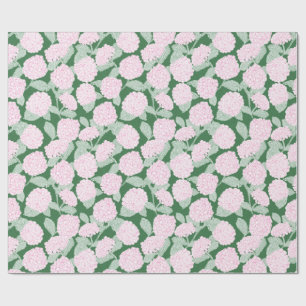 Presente Papel Floral de Hortênsias Rosa e Verde